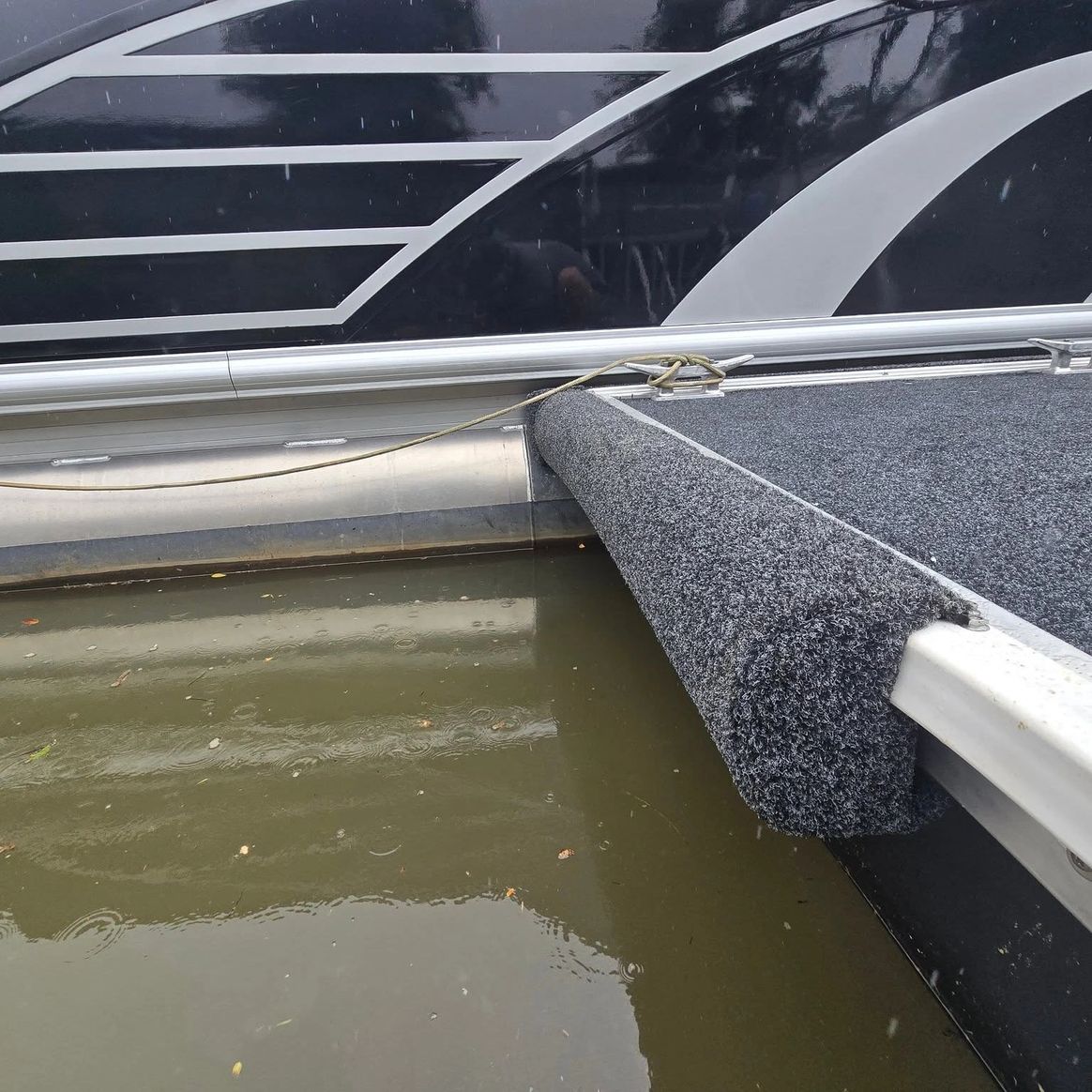 Carpeted fender detail at Gold Coast waterline